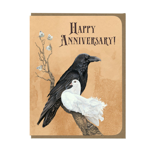 Anniversary - Raven and Dove - Greeting Card