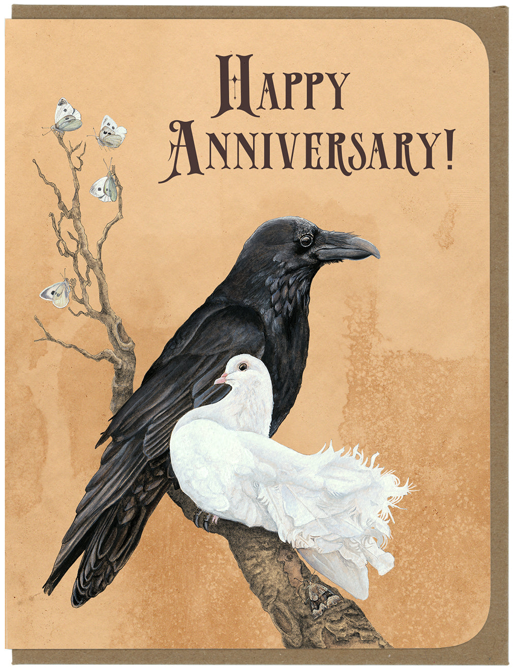 Anniversary - Raven and Dove - Greeting Card