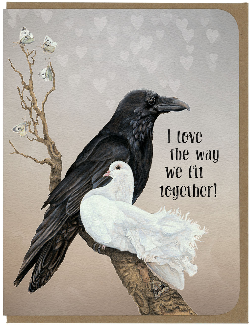 Love - Raven and Dove - Greeting Card