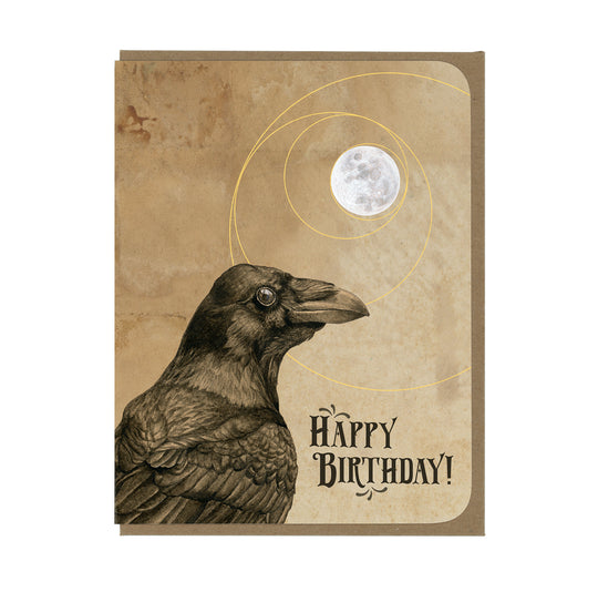 BIRTHDAY - Raven and Moon - Greeting Card