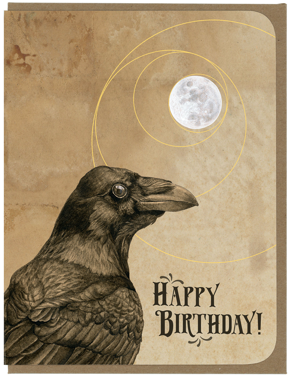 BIRTHDAY - Raven and Moon - Greeting Card