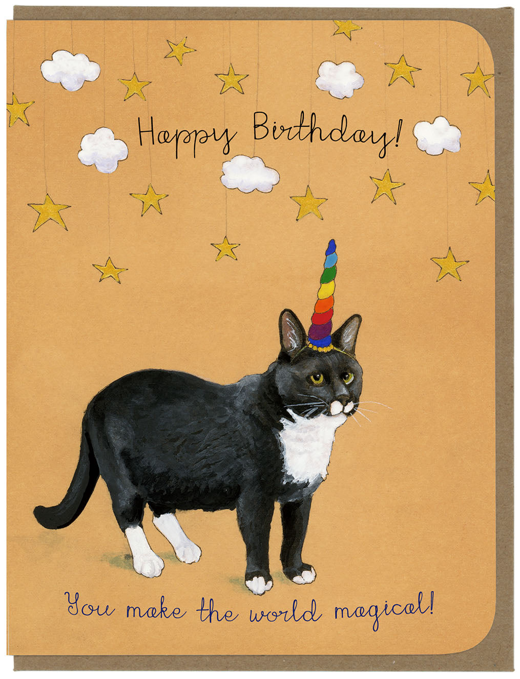 Birthday - Unicorn Cat - Greeting Card