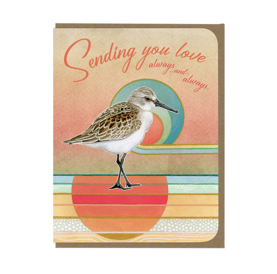 Encouragement - Sending Love Sandpiper - Greeting Card