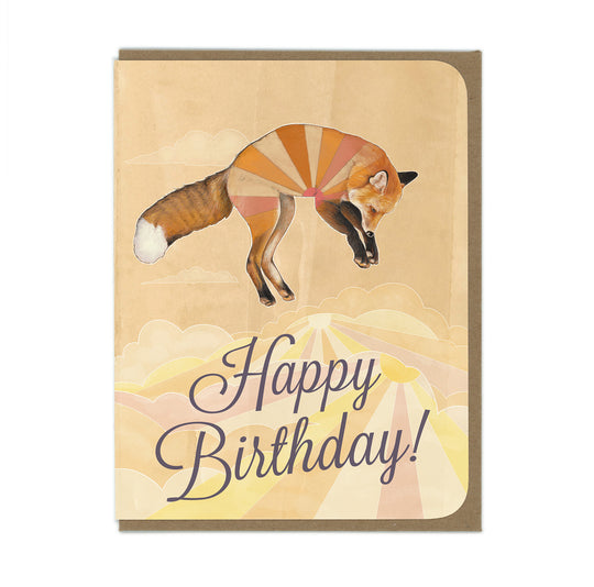 BIRTHDAY Jumping Fox - Greeting Card