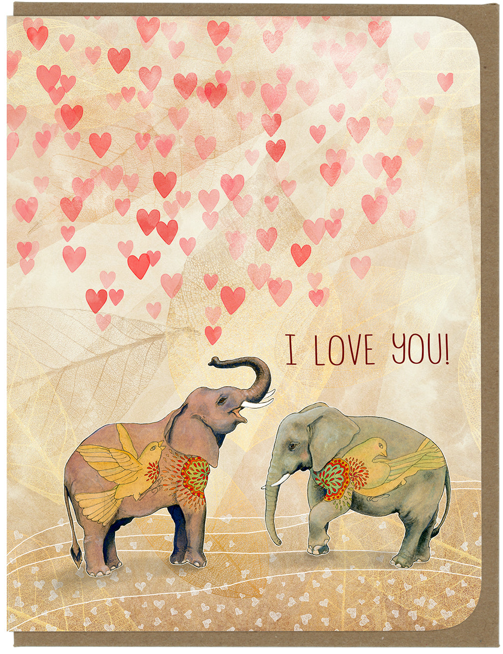 Love You - Elephants - Greeting Card