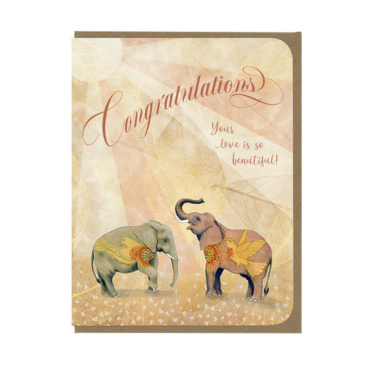 Wedding & Engagement - Elephants in Love - Greeting Card