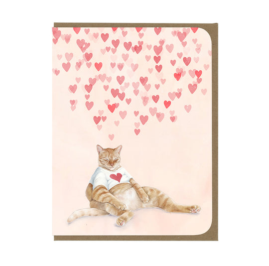 Love - Snoozy Orange Tabby - Greeting Card