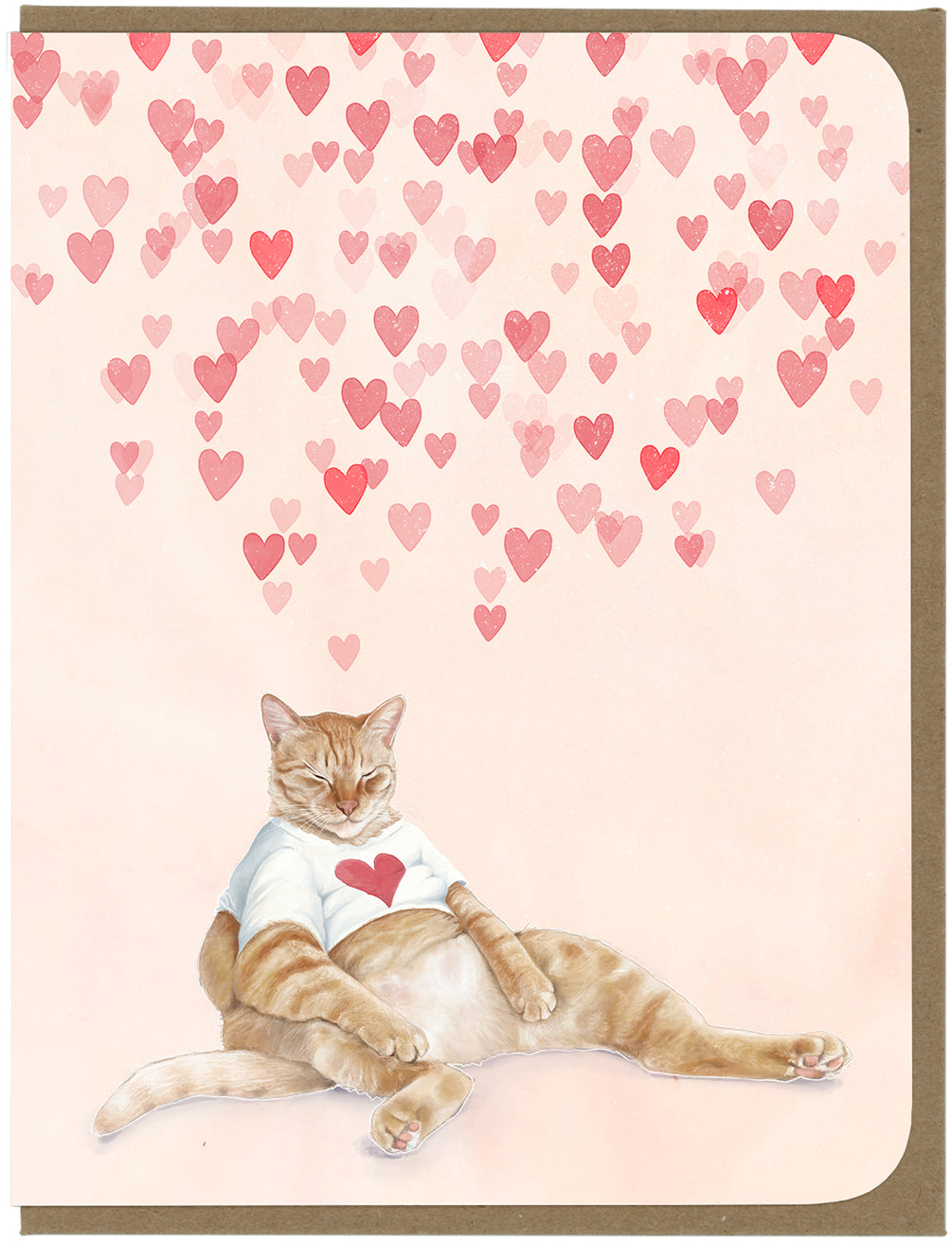 Love - Snoozy Orange Tabby - Greeting Card