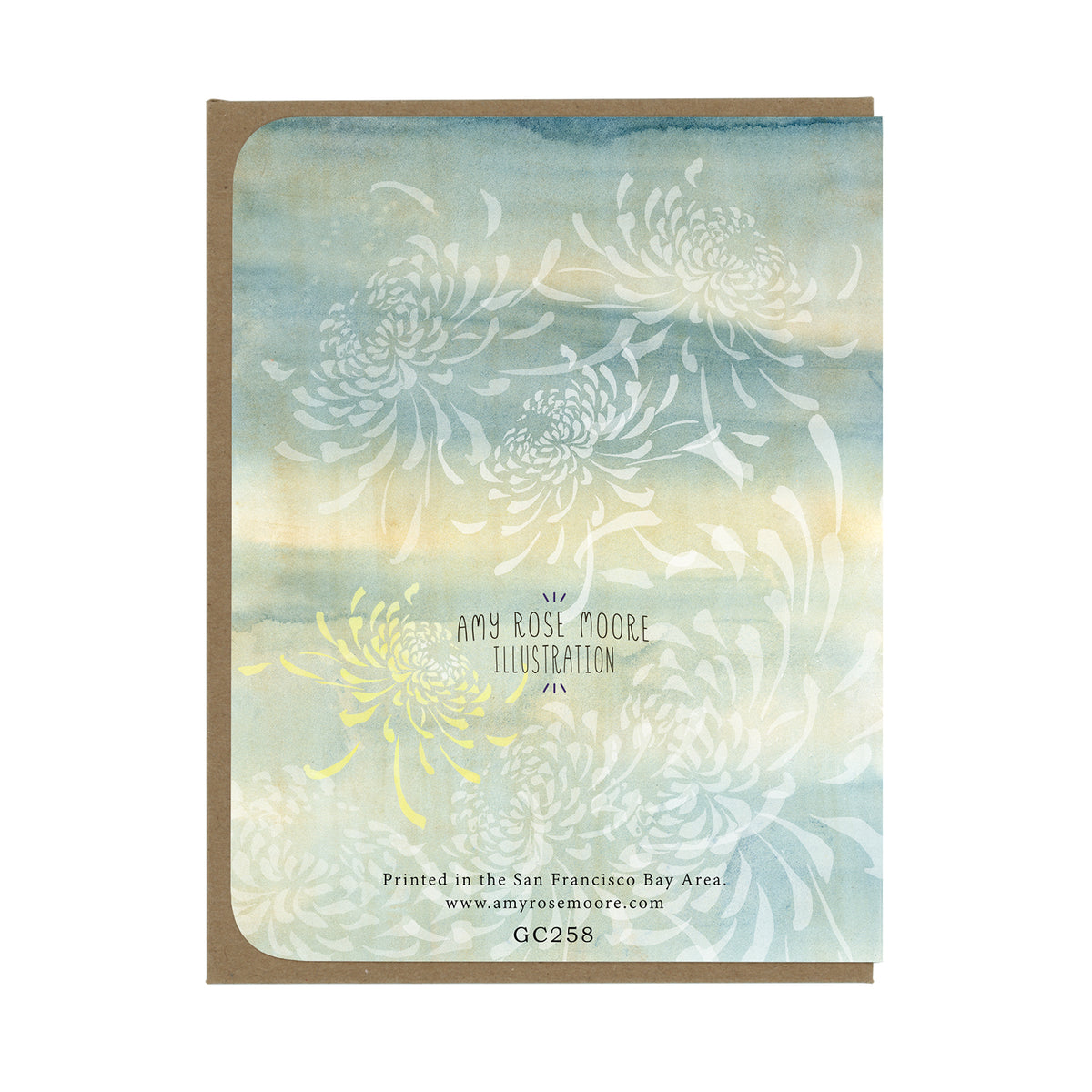 Kingfisher and Chrysanthemum Clouds - Greeting Card