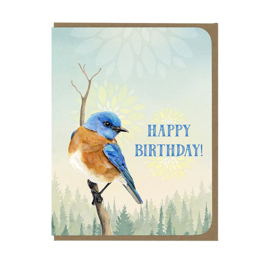 BIRTHDAY - Western Bluebird - Greeting Card