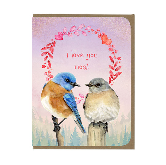 Love - Western Bluebirds - Greeting Card