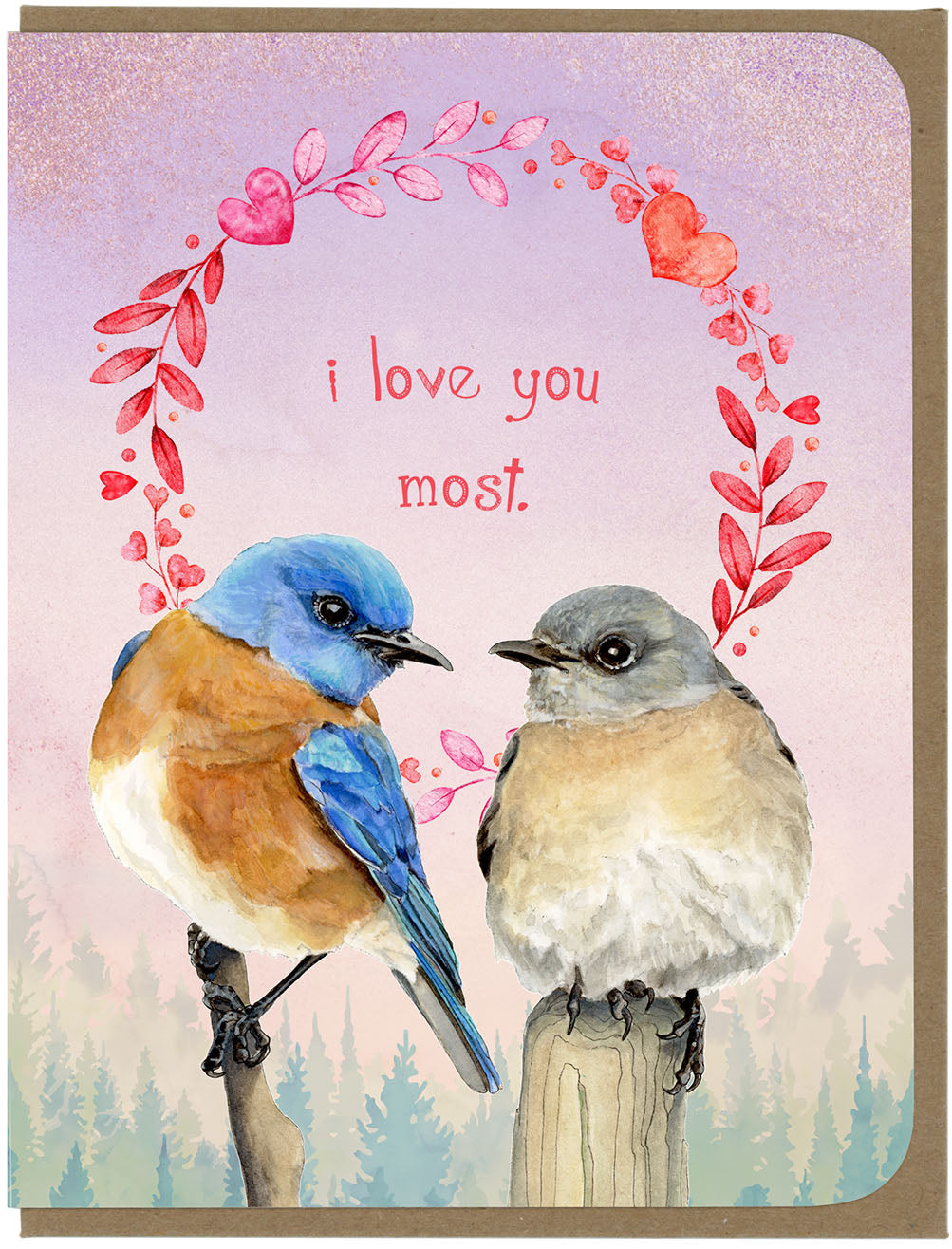 Love - Western Bluebirds - Greeting Card