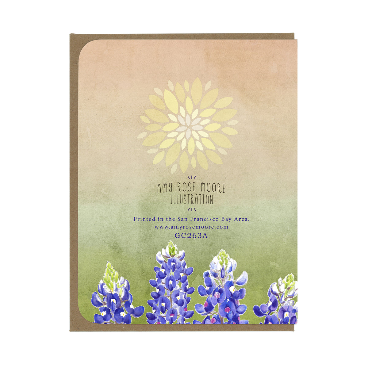Thank You - Hummingbird & Bluebonnets - Greeting Card