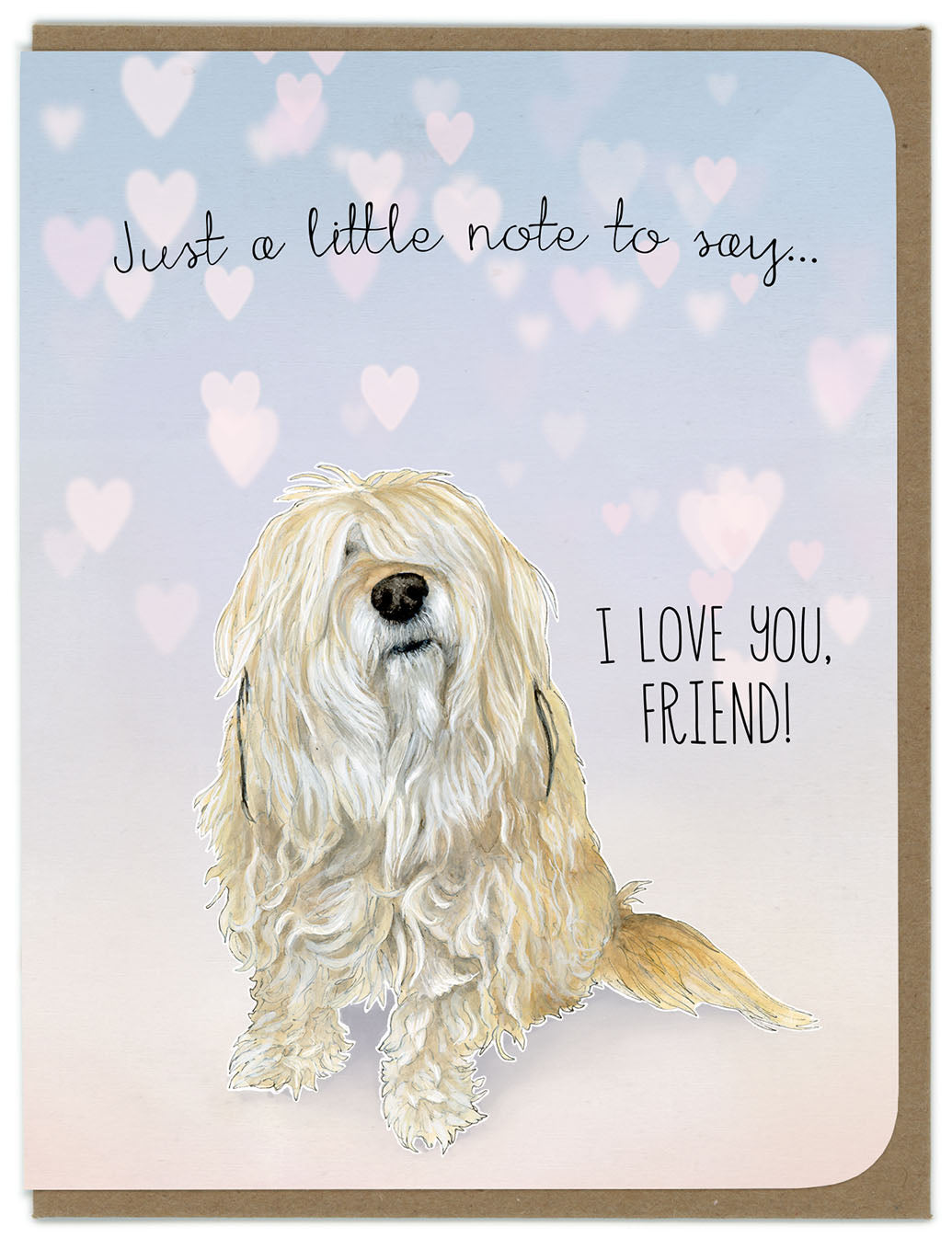 Friendship - Fluffy Dog Love - Greeting Card