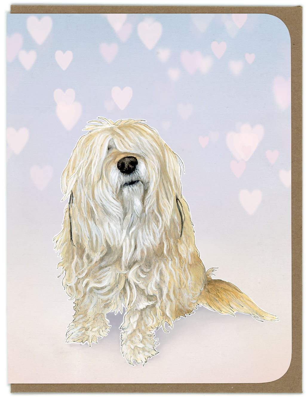 Loving Little Fluffy Dog - Greeting Card