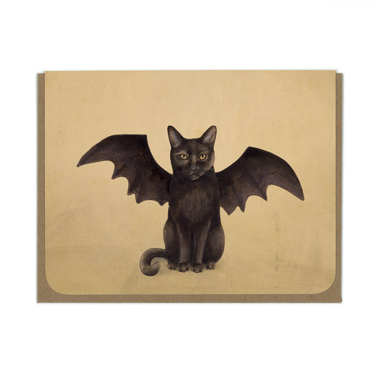 Tiny Bat Cat - Greeting Card