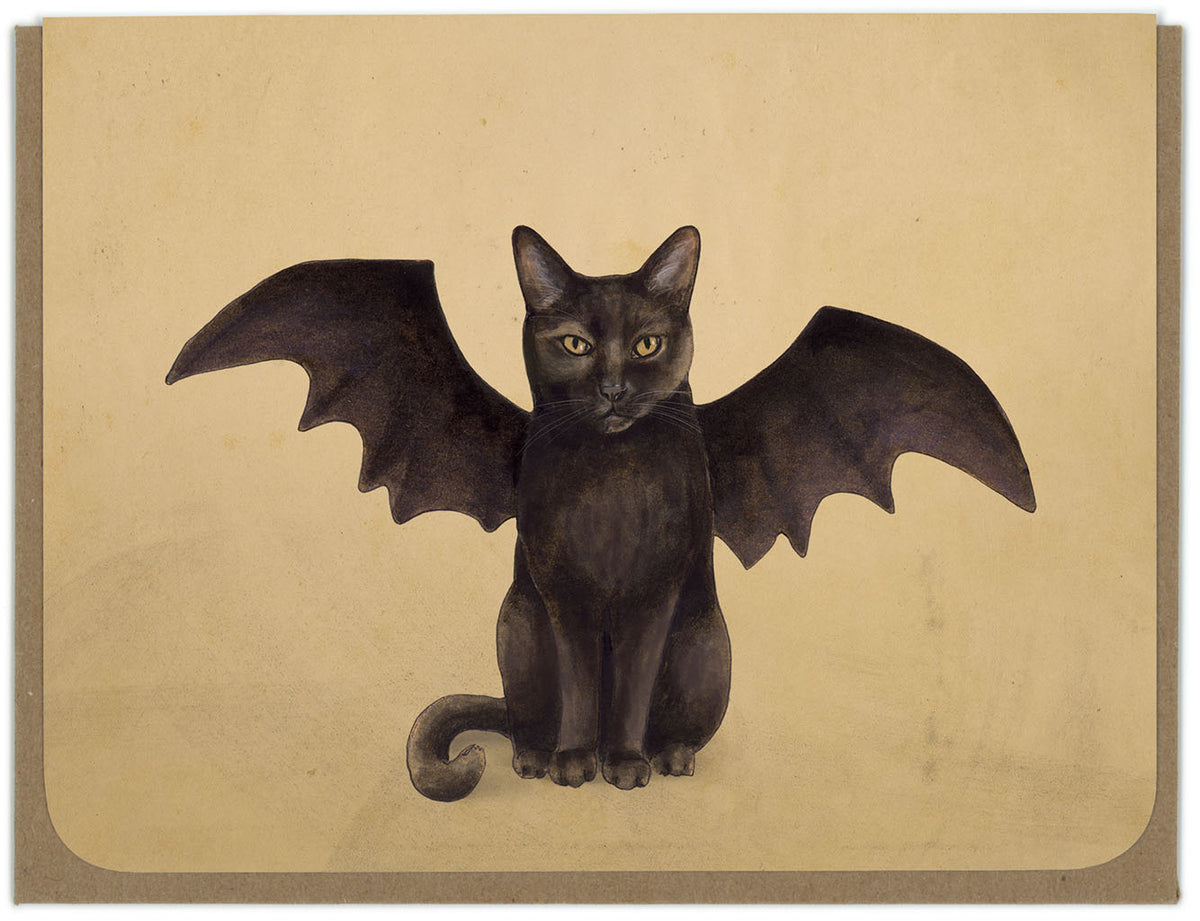 Tiny Bat Cat - Greeting Card