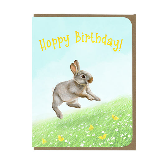 BIRTHDAY - Hoppy Birthday Bunny - Greeting Card