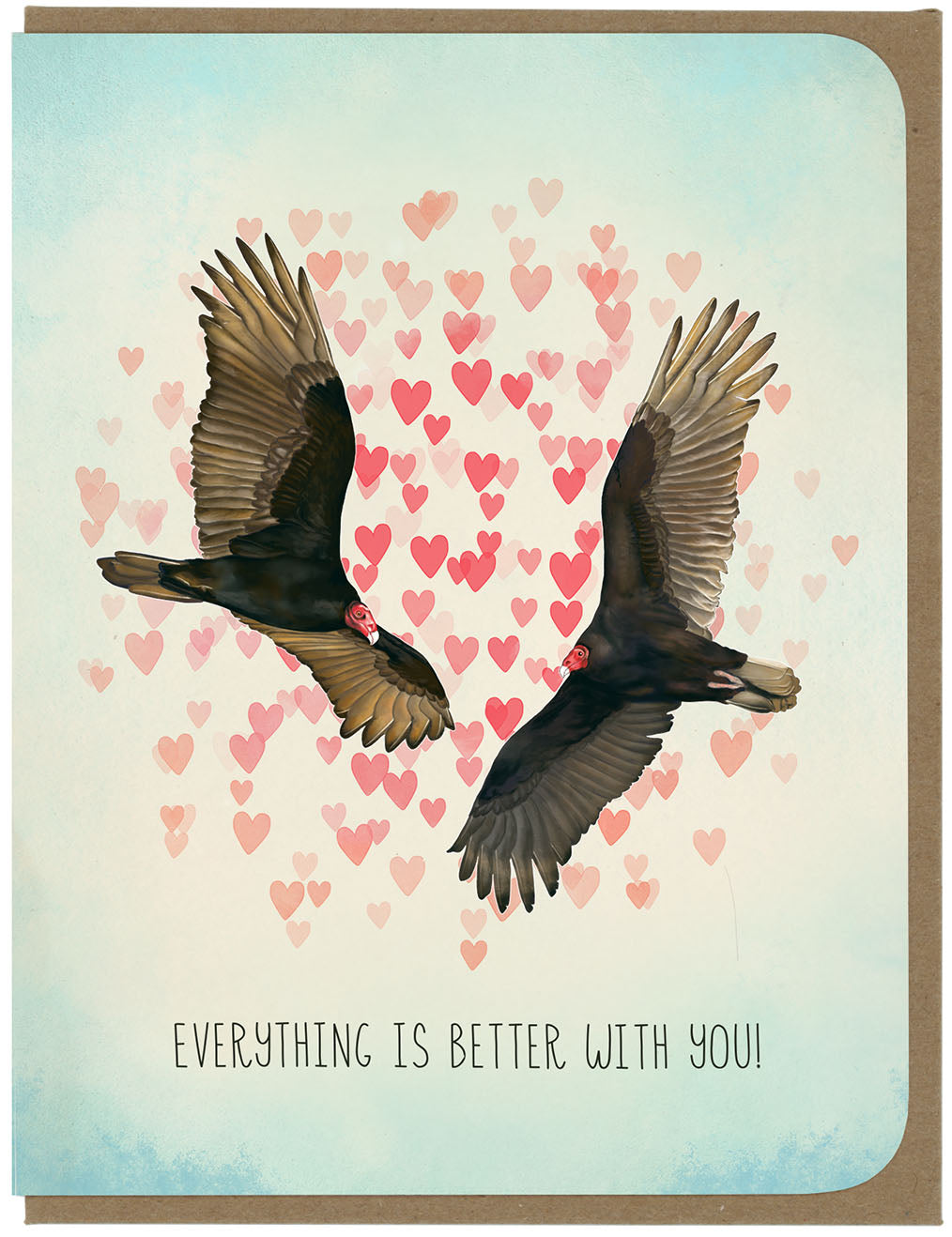 Love - Turkey Vultures and Hearts - Greeting Card