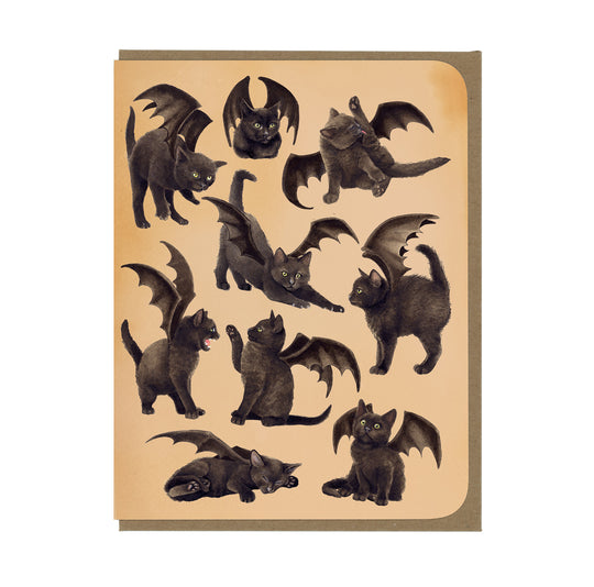 Bat Kittens All Over the Place - Greeting Card
