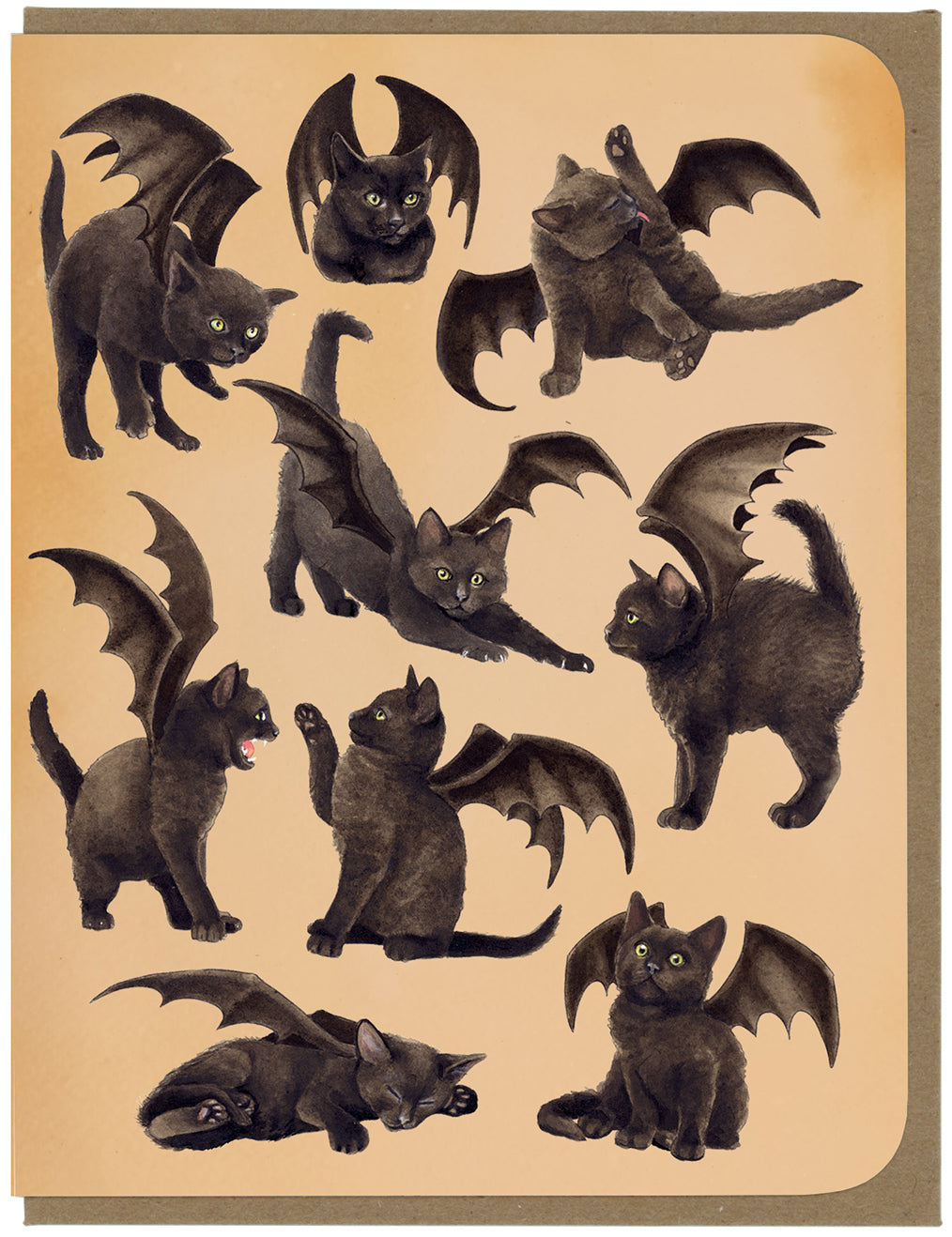 Bat Kittens All Over the Place - Greeting Card