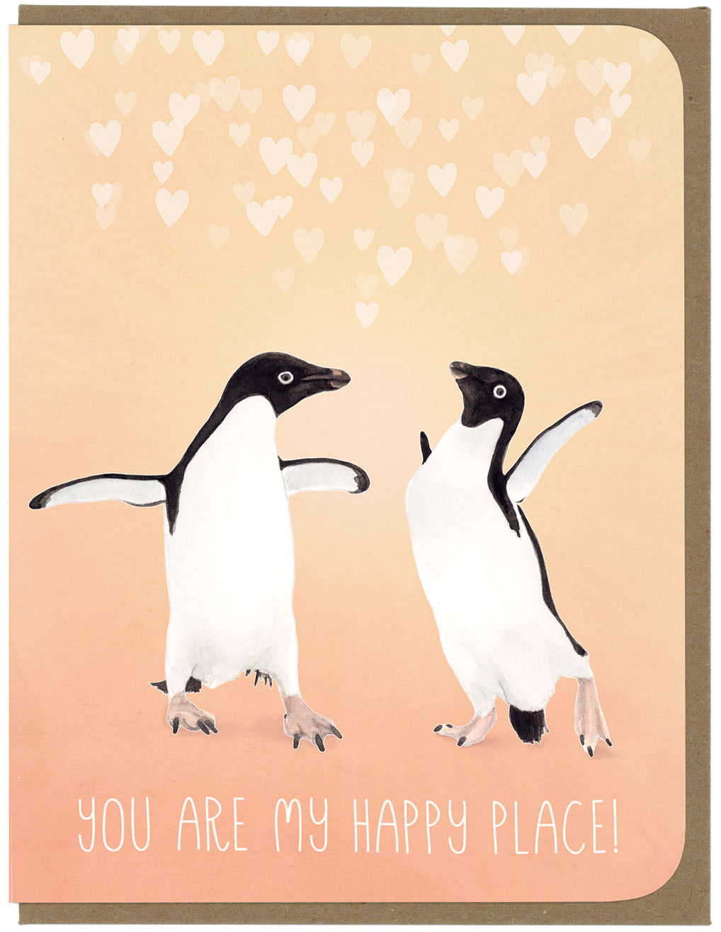Love - You Are My Happy Place - Penguins - Greeting Card