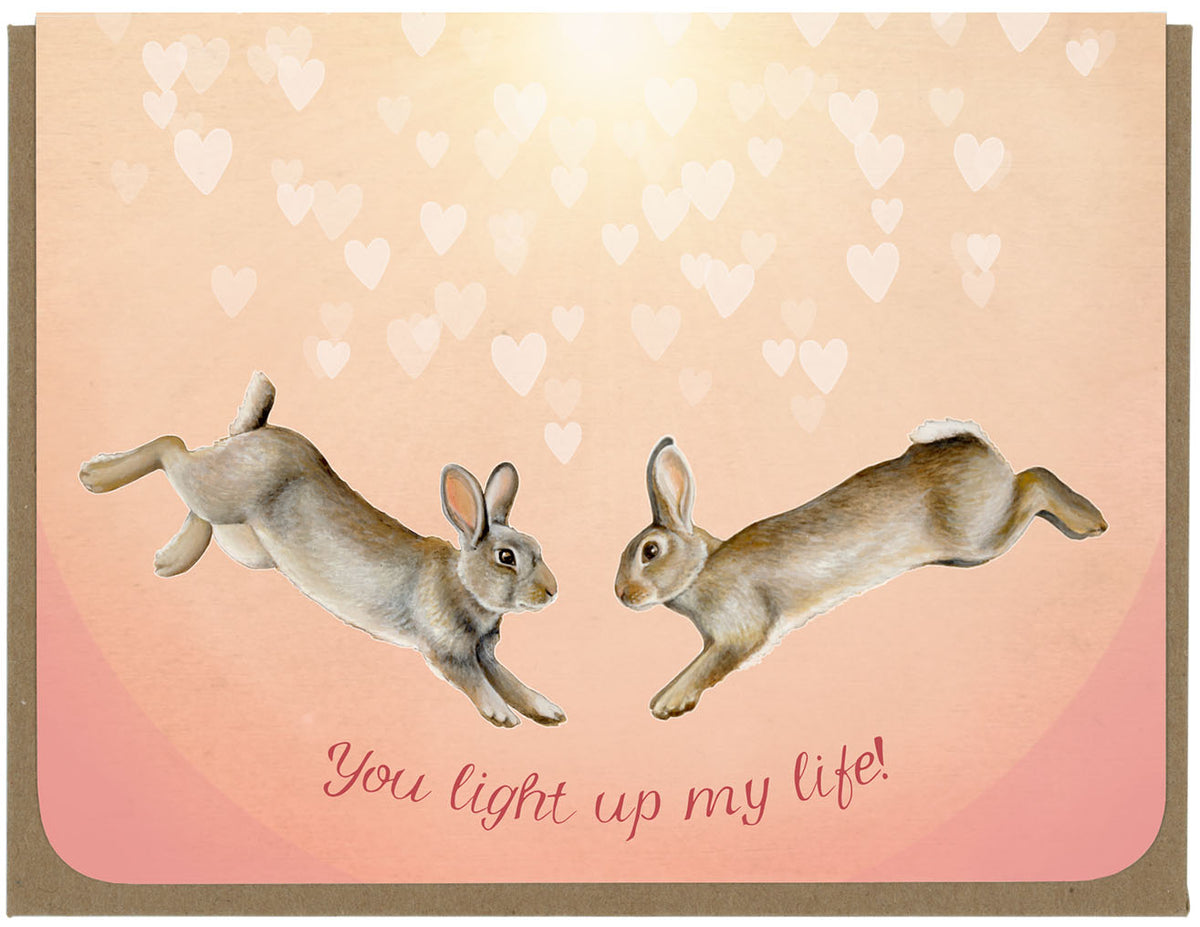 Love - You Light Up My Life - Rabbits - Greeting Card