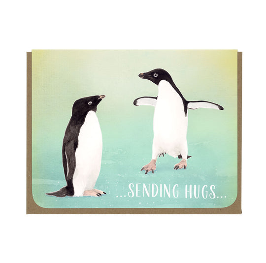Encouragement - Penguin Hugs - Greeting Card