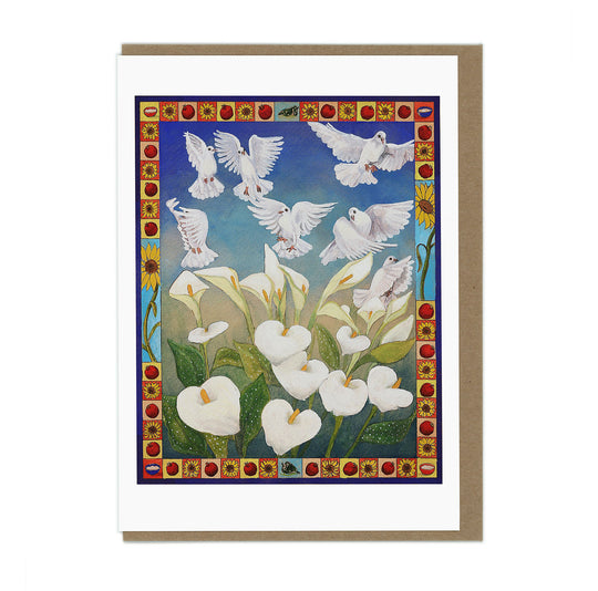 Doves and Callas "Siempre" - Greeting Card