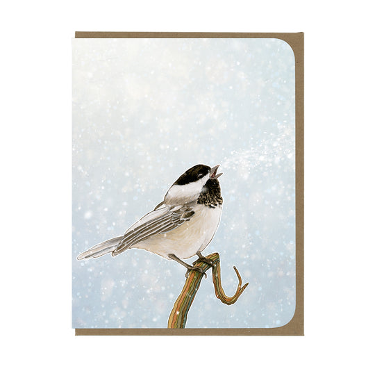 Winter Scene - Chickadee - Greeting Card