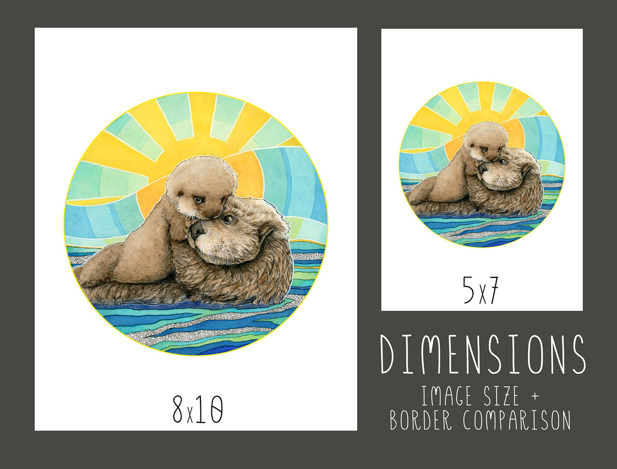 Mama Sea Otter Print