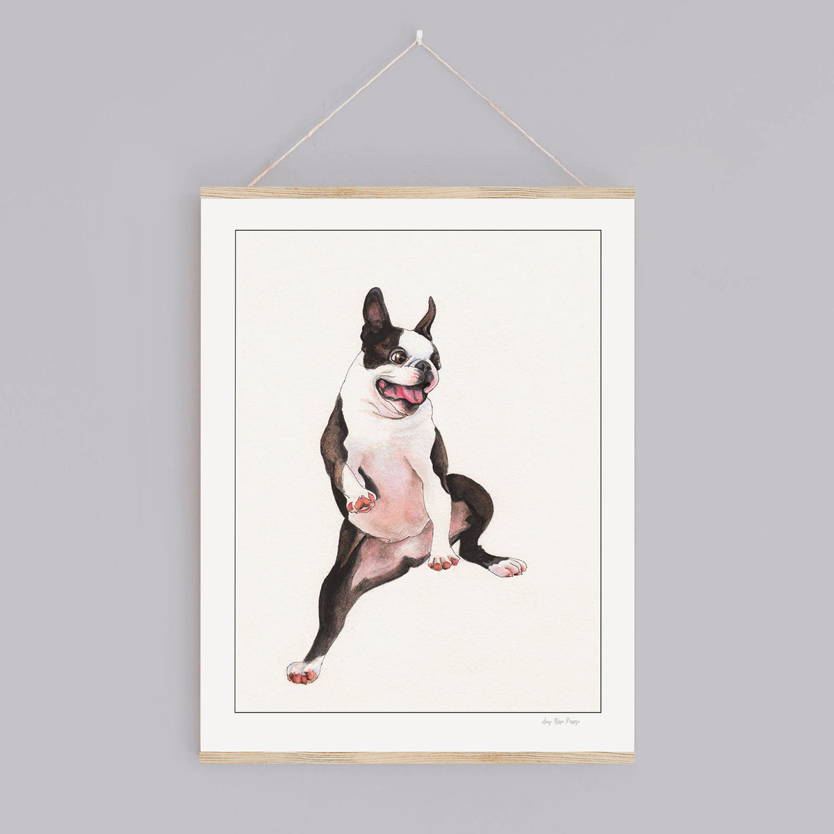 Dancing Boston Terrier Print