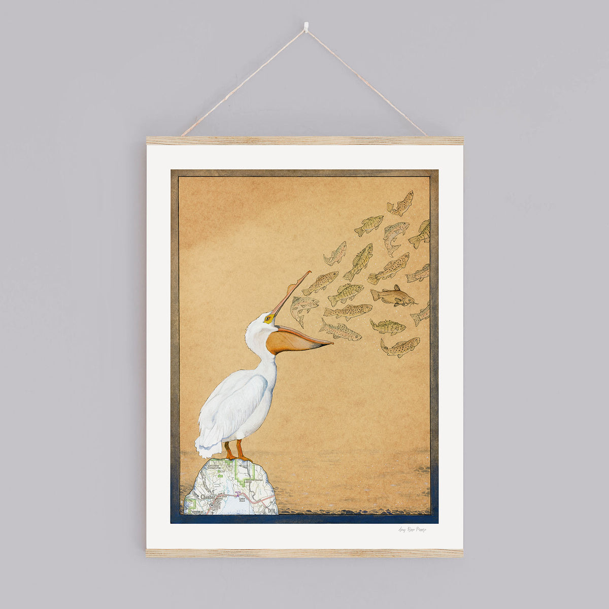 White Pelican "Fishing Song" Print