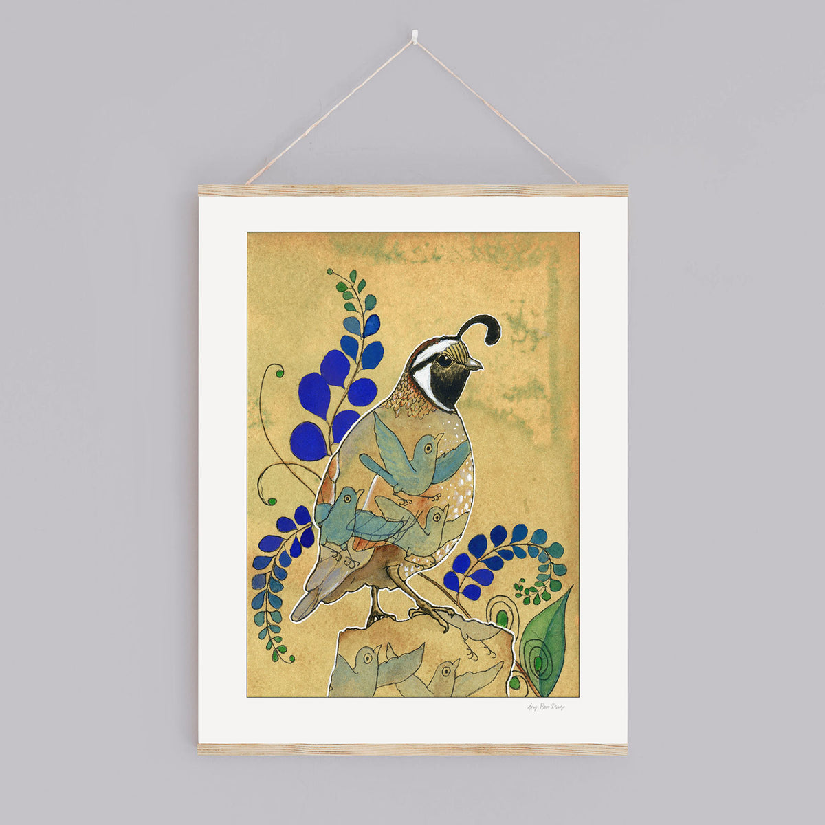 "Meadowsong" Decorative Quail Print