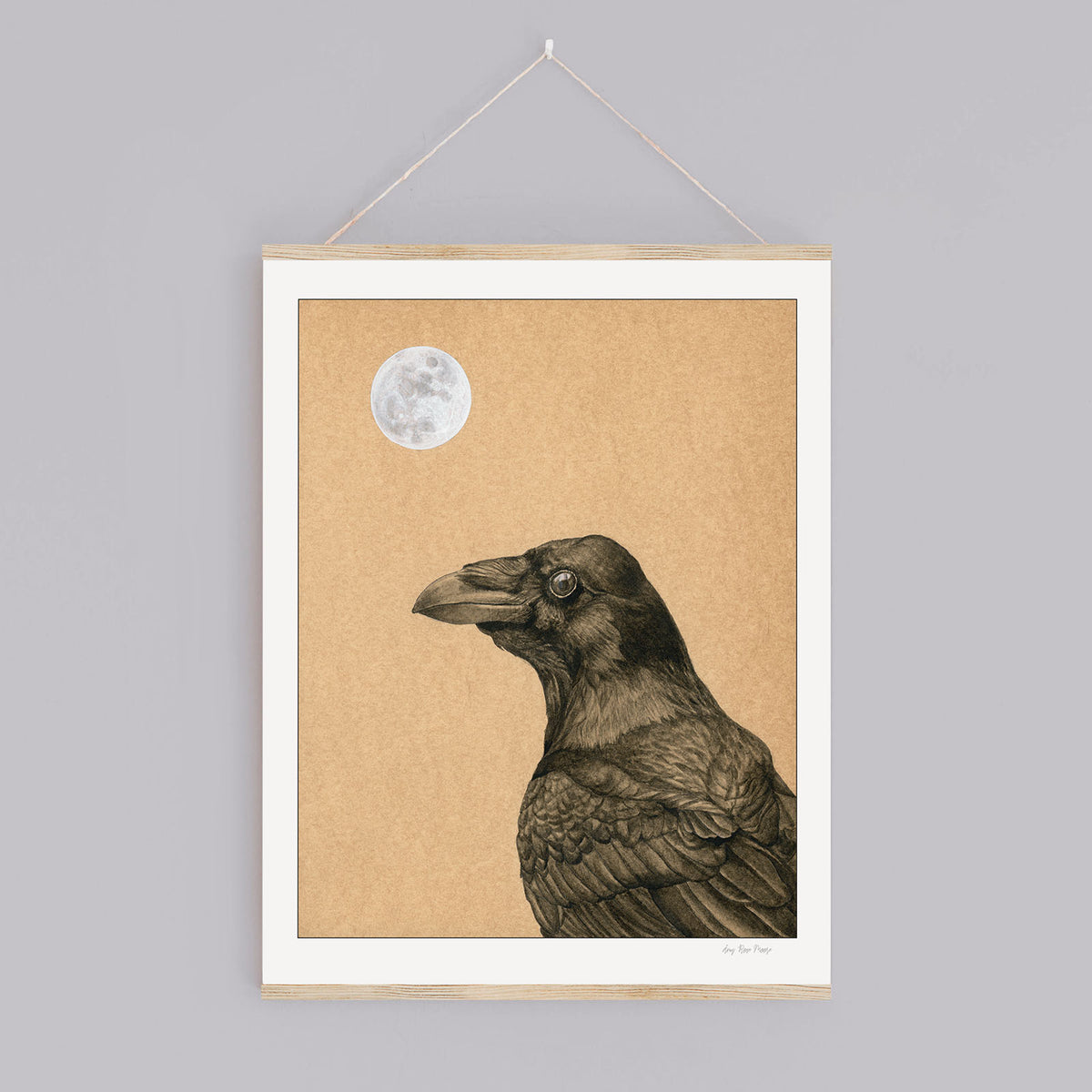 Raven and Moon Print