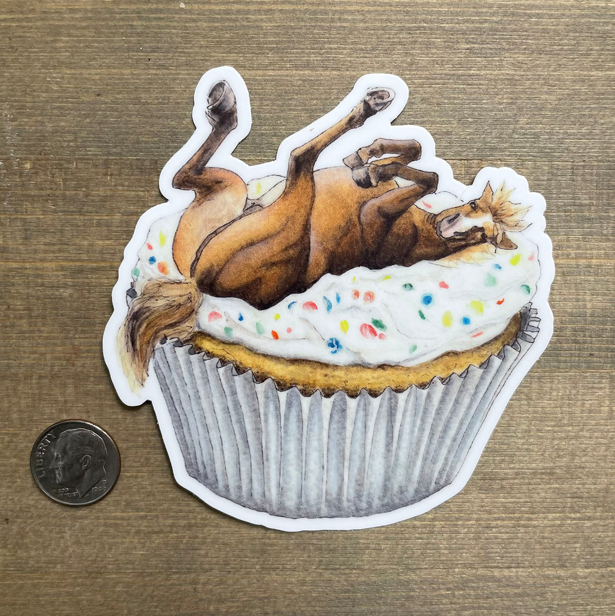 Horse on Cupcake - Sticker