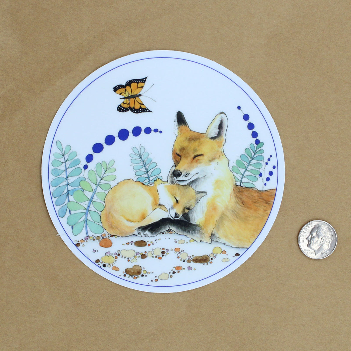 Mama Fox and Baby - Sticker