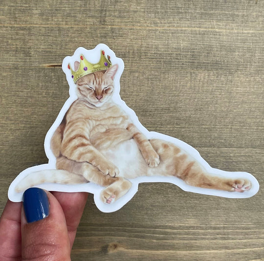 King of Naps Orange Cat - Sticker