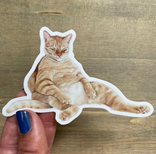 Snoozy Orange Tabby Cat - Sticker