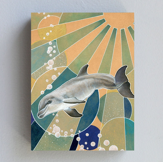 Bottlenose Dolphin - Wood Panel Print
