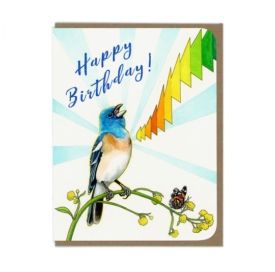 Birthday - Lazuli Bunting - Greeting Card
