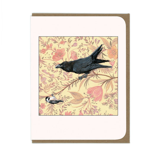 Raven and Chickadee - Greeting Card