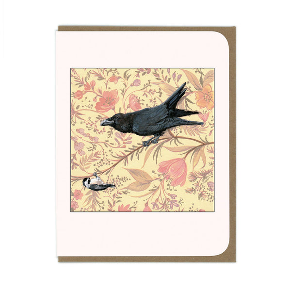 Raven and Chickadee - Greeting Card