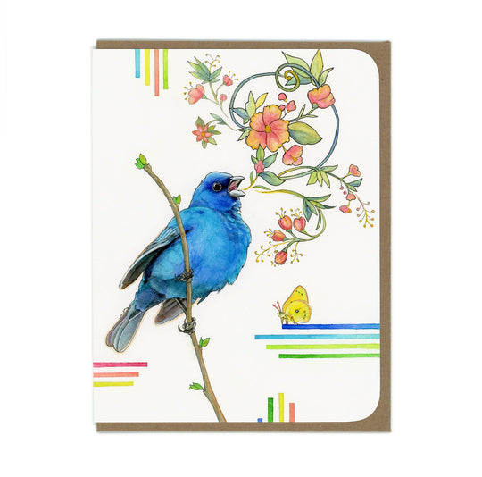 Indigo Bunting - Greeting Card