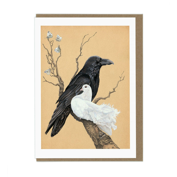 Raven and Dove - Greeting Card