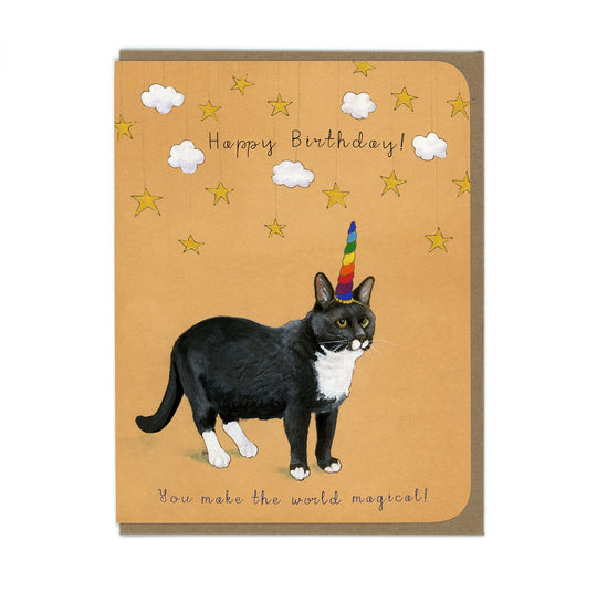 Birthday - Unicorn Cat - Greeting Card