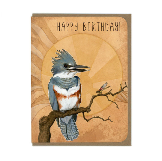 Birthday - Belted Kingfisher - Greeting Card