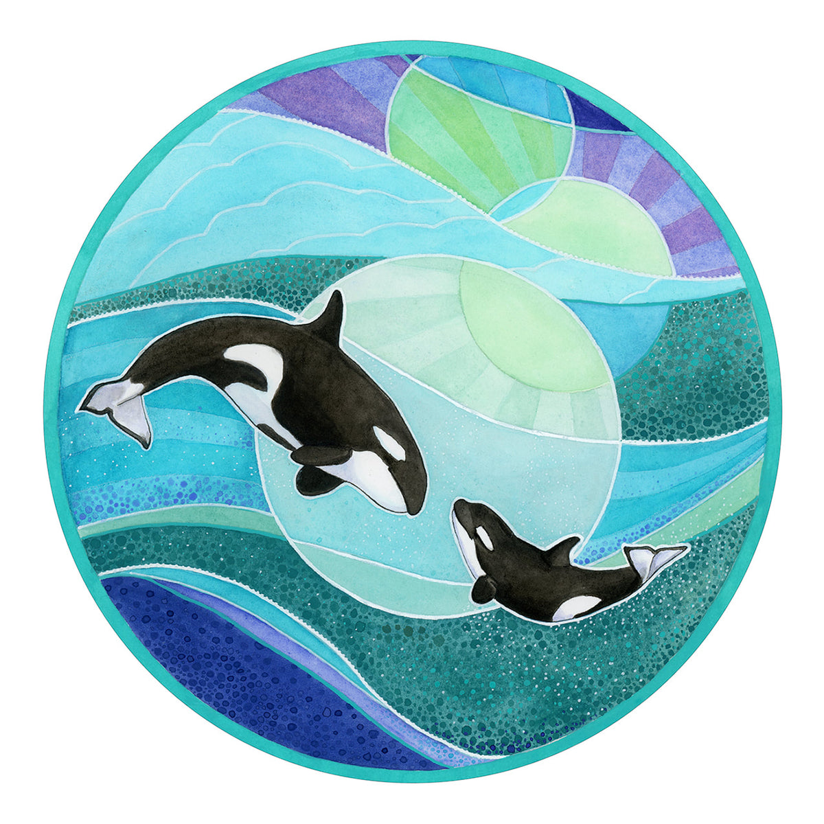 Orca Whales Print