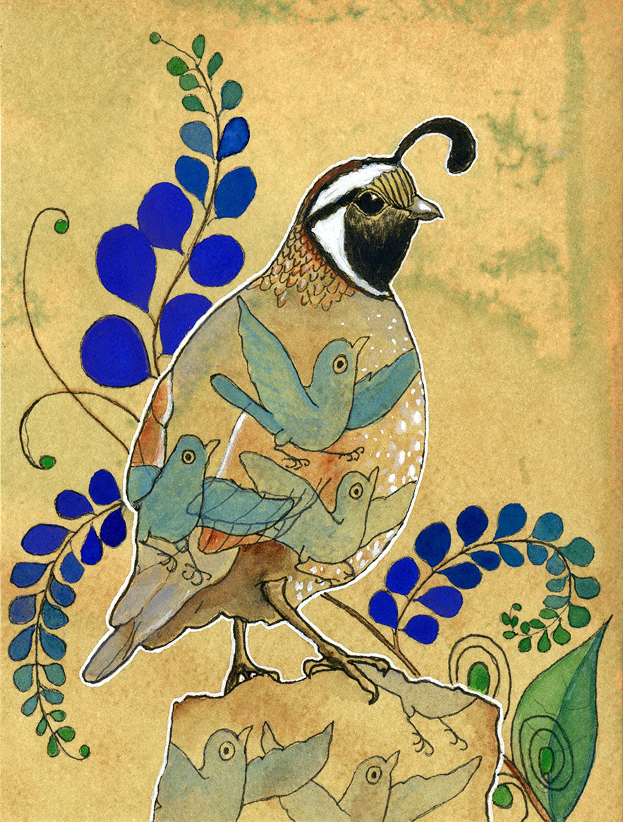 "Meadowsong" Decorative Quail Print