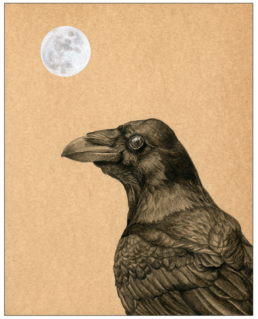 Raven and Moon Print